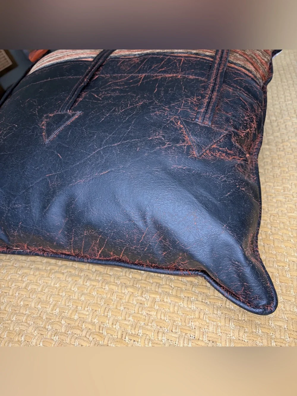 Croscill Pillow Rustic Southwestern Toggle Button Chenille 20 x 20 Cabin